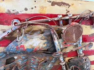 Harley handgefertigtes Wandbild aus Altmetall  Bild 2