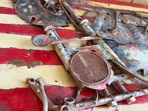 Harley handgefertigtes Wandbild aus Altmetall  Bild 3