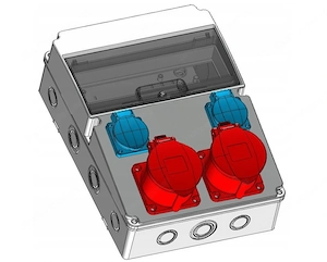 Artikel: SALE Elektro Wandverteiler 2x SCHUKO 1x CEE 16A 1x CEE 32A Baustrom Kasten Hochwertiger Art Bild 6