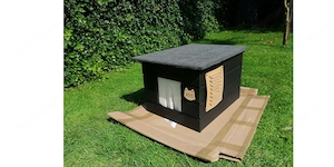 Handmade Bausatz Katzenhaus Witterungsbestaendig mit Namensschild Bild 6