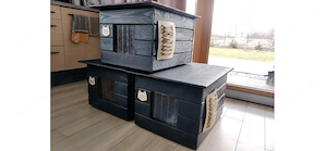 Handmade Bausatz Katzenhaus Witterungsbestaendig mit Namensschild Bild 5