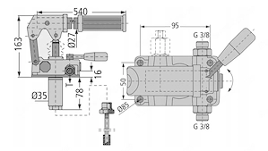 Hydraulik doppeltwirkende Handpumpe mit 5l Tank komplett Set Bild 6