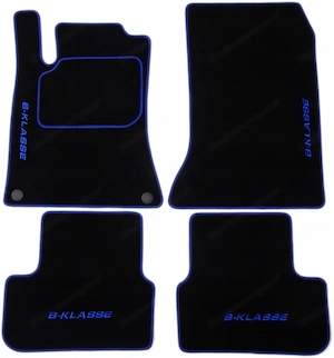 Handmade premium fussmatten velour set farbwahl fuer mercedes b klasse w246 stickerei Bild 4