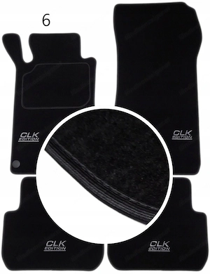 Handmade premium fussmatten velour set farbwahl fuer mercedes clk w209 stickerei Bild 7