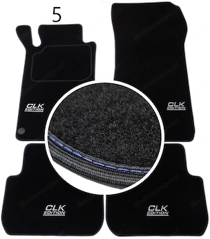 Handmade premium fussmatten velour set farbwahl fuer mercedes clk w209 stickerei Bild 6