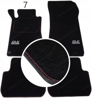 Handmade premium fussmatten velour set farbwahl fuer mercedes clk w209 stickerei Bild 8