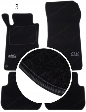 Handmade premium fussmatten velour set farbwahl fuer mercedes clk w209 stickerei Bild 4