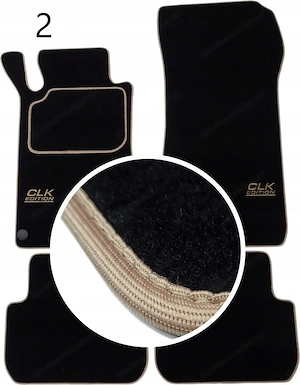 Handmade premium fussmatten velour set farbwahl fuer mercedes clk w209 stickerei Bild 3