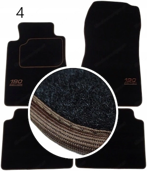 Handmade Premium Fussmatten Velour SET FARBWAHL fuer MERCEDES 190 W201 STICKEREI Bild 5