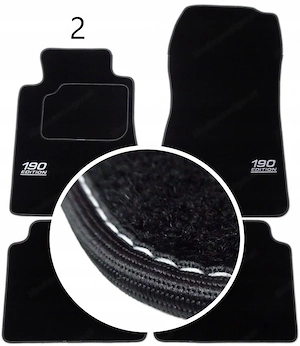 Handmade Premium Fussmatten Velour SET FARBWAHL fuer MERCEDES 190 W201 STICKEREI Bild 3
