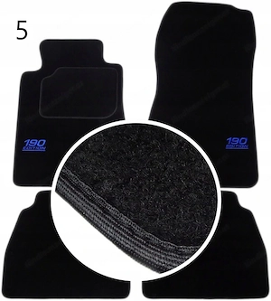 Handmade Premium Fussmatten Velour SET FARBWAHL fuer MERCEDES 190 W201 STICKEREI Bild 6