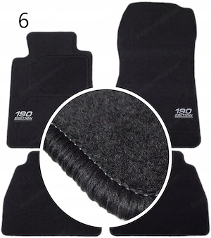Handmade Premium Fussmatten Velour SET FARBWAHL fuer MERCEDES 190 W201 STICKEREI Bild 7