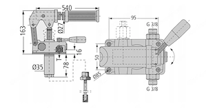 Hydraulik doppeltwirkende Handpumpe mit 10l Tank komplett Set Bild 7