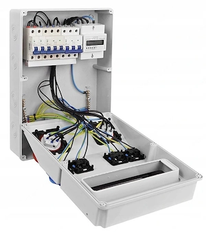 Elektro Wandverteiler 2x 16A 4x230V komplett Set Baustromverteiler mit Digital Zaehler Bild 3
