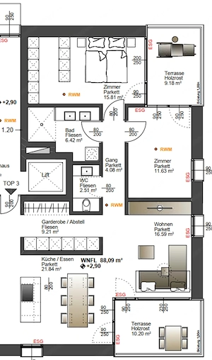 Moderne 3-Zimmer-Wohnung mit 2 Terrassen in zentraler Lage in Schwarzach Bild 8