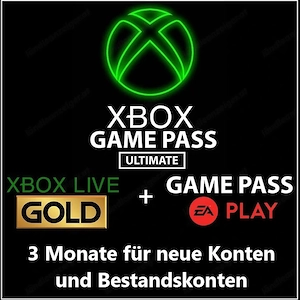 XBOX GAME PASS ULTIMATE Xbox Live Gold EA Sports Play Code fuer 3 Monate