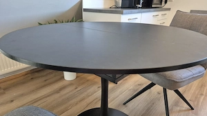 NEU & OVP Aufgebaut: Moderner Esstisch schwarz rund ausziehbar (100-130 cm) Bild 2