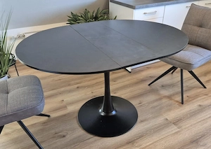 NEU & OVP Aufgebaut: Moderner Esstisch schwarz rund ausziehbar (100-130 cm) Bild 4