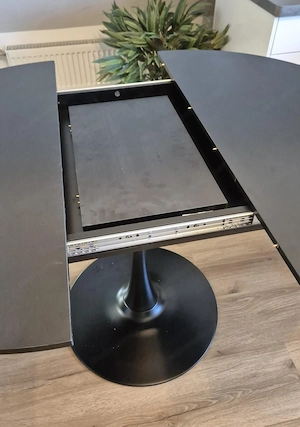 NEU & OVP Aufgebaut: Moderner Esstisch schwarz rund ausziehbar (100-130 cm) Bild 3