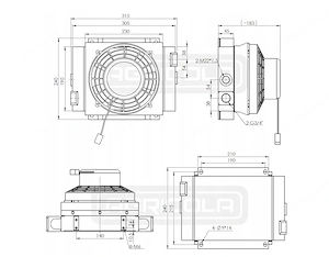 Hydraulikoelkuehler OEl Luftkuehler ST50 12V mit Luefter und Thermostat 100L min Bild 3