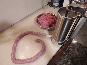 Artikel: Sausage Press Sausage Filler Butcher Sausage 3KG Food Processor Filling Set of 4 Nozzles Ho Bild 6