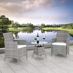 Artikel: 3-piece garden furniture seating group garden set lounge polyrattan rattan dining group Hoc Bild 3