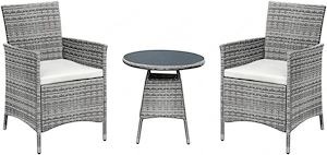 Artikel: 3-piece garden furniture seating group garden set lounge polyrattan rattan dining group Hoc Bild 8
