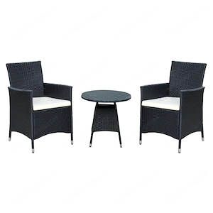 Artikel: 3-piece garden furniture seating group garden set lounge polyrattan rattan dining group Hoc