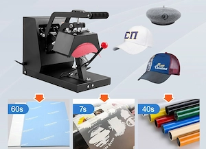 Artikel: Digital Premium Cap Heat Press Transfer Press 21.5x10cm 4 Heating Pads Sublimation Transfer Bild 3