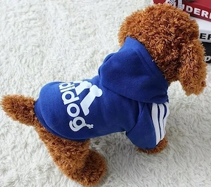 Adidog Hundebekleidung Pullover Hoodie Jacke Outfit fuer Haustier Hunde Welpen FARBWAHL Bild 3
