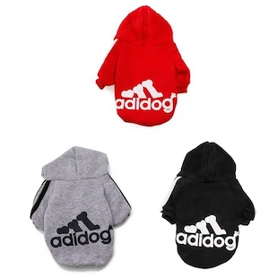 Adidog Hundebekleidung Pullover Hoodie Jacke Outfit fuer Haustier Hunde Welpen FARBWAHL Bild 8