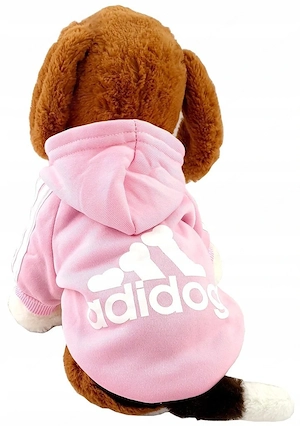 Adidog Hundebekleidung Pullover Hoodie Jacke Outfit fuer Haustier Hunde Welpen FARBWAHL Bild 5