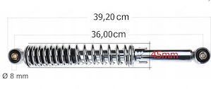 Artikel: Simson tuning complete set shock absorber chrome 36cm Hochwertiger Artikel aus unserem Onli Bild 2