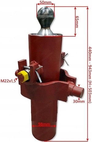 Artikel: Hydraulik ZYLINDER ANHAENGERKOLBEN D 732 Hub 503 Hochwertiger Artikel aus unserem Online-Sh Bild 3