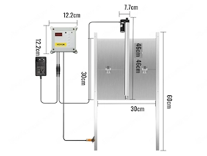 Automatische Huehnerklappe Aluminiumlegierung ABS Huehnertuer mit Schieber 66W Huehner Pfoertner 30x Bild 6