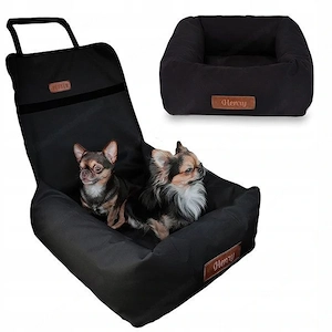 Hundesitz Hundebett Transportbett 2in1 Autositz GRAVUR mit Namensschild