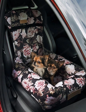 Hundesitz Hundebett Transportbett 2in1 Autositz GRAVUR mit Namensschild Bild 3