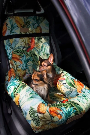 Hundesitz Hundebett Transportbett 2in1 Autositz GRAVUR mit Namensschild Bild 3