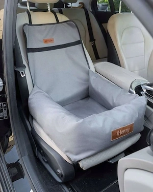 Hundesitz Hundebett Transportbett 2in1 Autositz GRAVUR mit Namensschild Bild 3