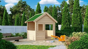 Artikel: Children's playhouse wooden playhouse natural complete set Hochwertiger Artikel aus unserem Bild 4