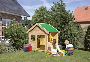 Artikel: Children's playhouse wooden playhouse natural complete set Hochwertiger Artikel aus unserem Bild 3