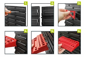 BESTSELLER Werkzeugwand 230x78 Set Werkzeughaltern mit Lochwand Lagersystem Warkzeuglochwand Wandreg Bild 6