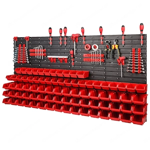 BESTSELLER Werkzeugwand Set Werkzeughaltern mit Lochwand Lagersystem Warkzeuglochwand Wandregal Werk Bild 3