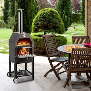 3in1 Outdoor Kuechenofen Herd Pizzaofen 500 0C Gartenkueche Pizzaofen Grill mit Pizzastein Backofen Bild 4