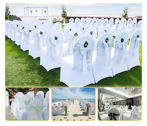 Artikel: 50x Universal Premium White Elegant Chair Cover Set Chair Covers Stretch Chair Cover Chair  Bild 4