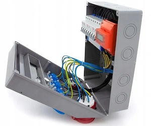 Elektro Wandverteiler 1x 16A 1x 32A 4x230V komplett Set Baustromverteiler mit Digital Zaehler Bild 3