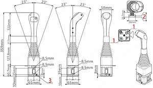 Kugeljoystick joystick fuer tura bagger mit 1 drehtaste Bild 3