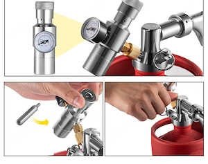 Set 5L Bierzapfanlage mit Druckregler Manometer Edelstahl Bild 4