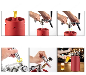 Set 5L Bierzapfanlage mit Druckregler Manometer Edelstahl Bild 6