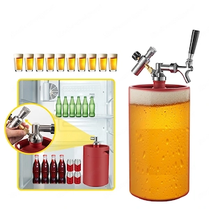 Set 5L Bierzapfanlage mit Druckregler Manometer Edelstahl Bild 2